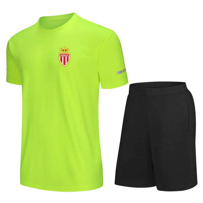 Asociación Deportiva de Mónaco Entrenamiento de fútbol para hombre Chándales Jersey Camiseta de fútbol de manga corta de secado rápido Logotipo personalizado Al aire libre T S221l