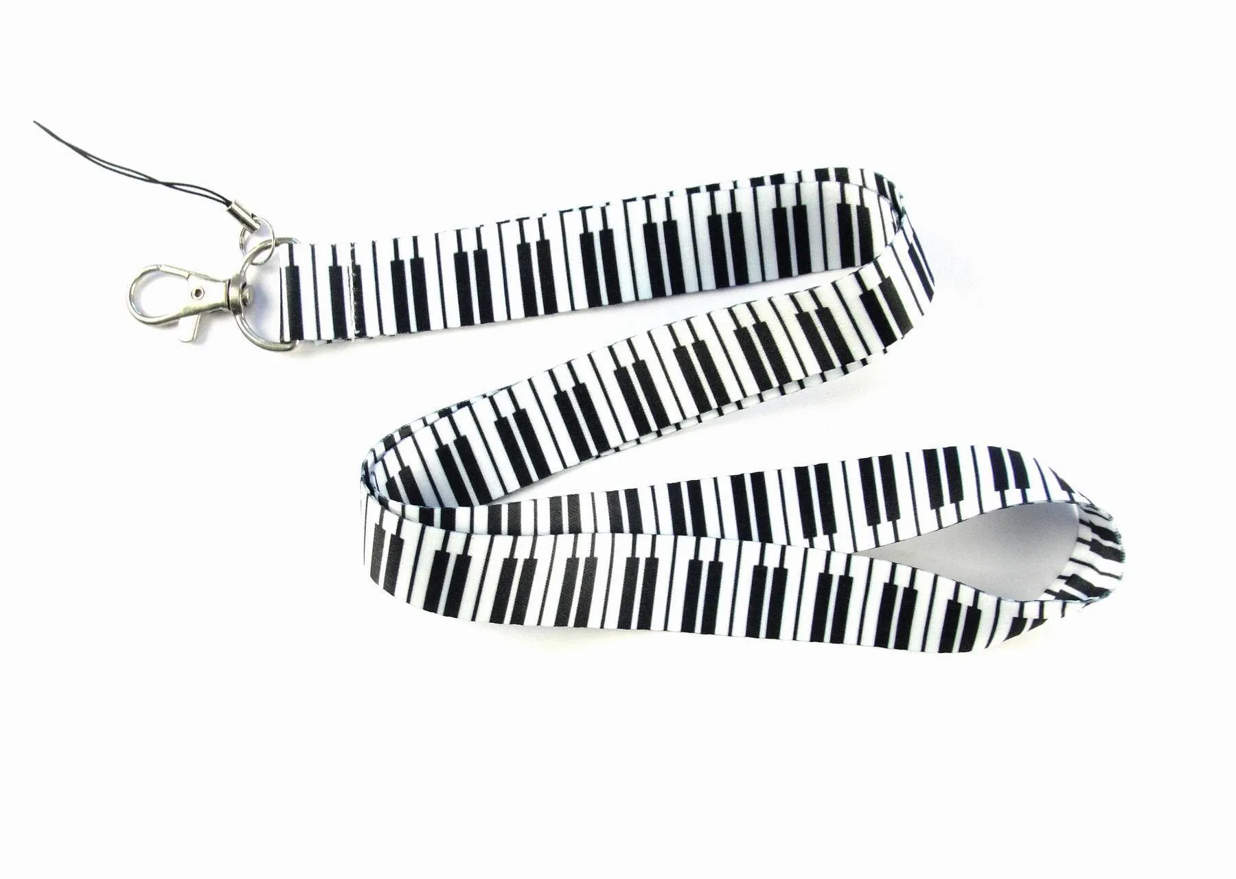 10st Piano Notes Keychain Hang Rope Lariat Lanyards för nycklar ID Kort Pass Gym Badgehållare Nackremmar Nyckelring Söt Ornament