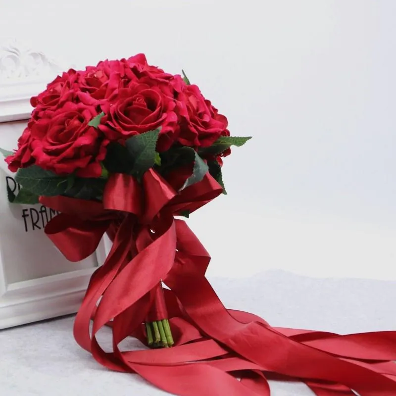 Свадебная цветочная композиция Букет невесты Красные букеты De Mariage258s