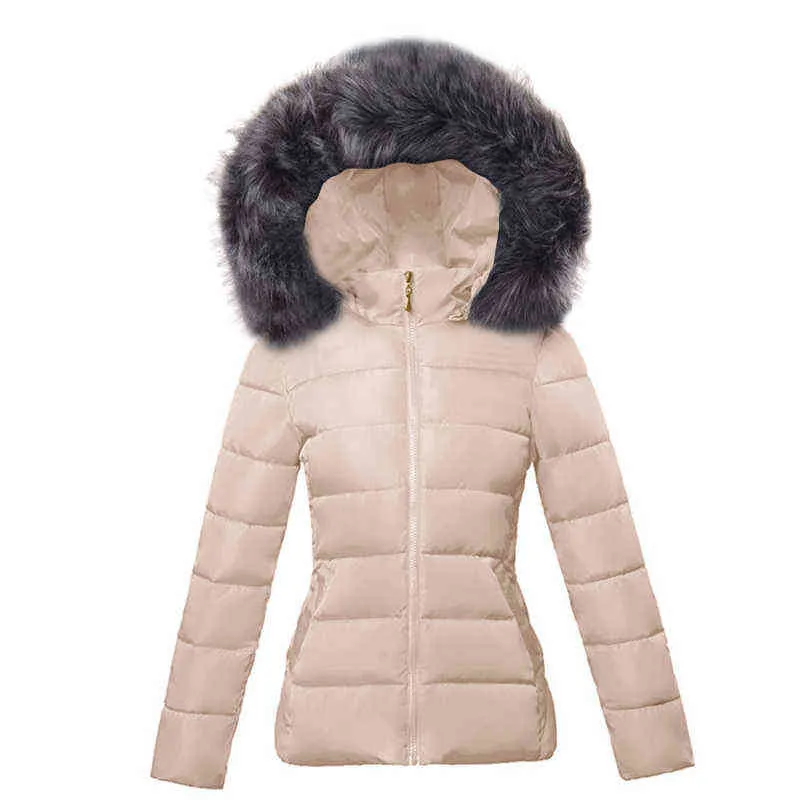 Большое меховое зимнее пальто женский куртка с капюшоном Parka теплые женщины ватные дамы плюс размер 5xl женская пухошка 211029