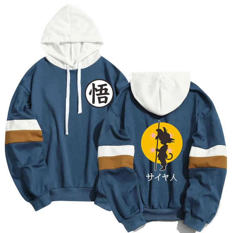 2021Spring Summer Anime Japan Japan Harajuku Hoodies 남자 여자 Goku 패션 스웨트 스트리트 힙합하라 주쿠 패치 워크 까마귀 g1226006025