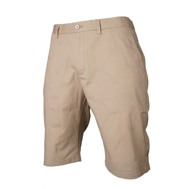 Mäns sommar bomull fast casual shorts män högkvalitativa affärsarbete strand manlig rippad kort byxor smal passform 210716