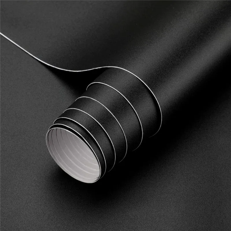 Wallpapers Matte Black Self Adhesive Contact Paper Drawer Peel Stick Removable Decoration Modern Wallpaper Papel Pared3405