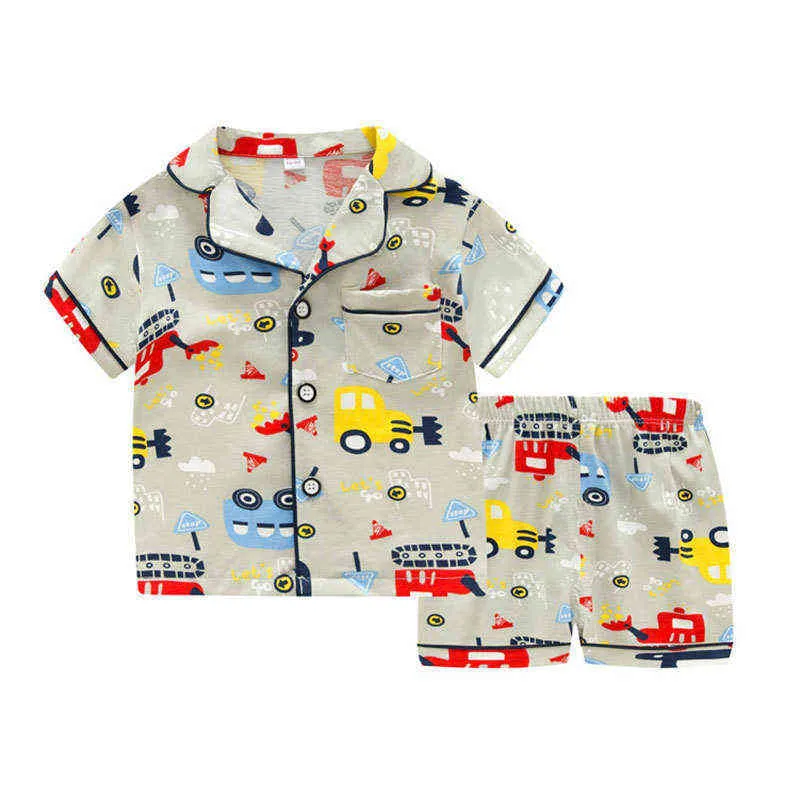 SAILEROAD Cartoon Car Pijamas para niños Pijamas de algodón Niños Pijama Infantil Ropa de dormir Niño Ropa de casa Conjunto de ropa 211109
