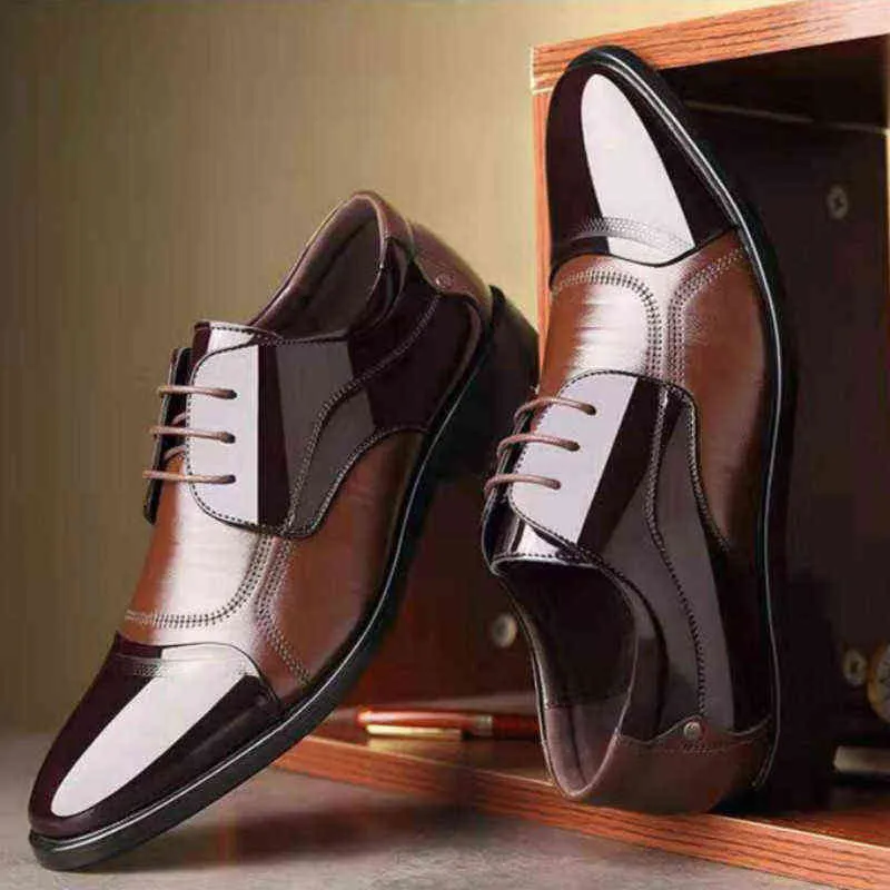 Luxury Business Oxford Leather Shoes Men Breathable Rubber Formal Dress Shoes Male Office Wedding Flats Footwear Mocassin Homme H1125