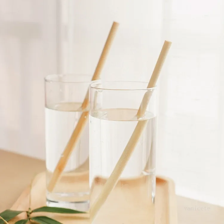 Cannucce bevande tè al latte cannuccia di bambù naturale colore bambù bicchieri casa cucina utensili da caffè 7mm * 200mm T2I51870