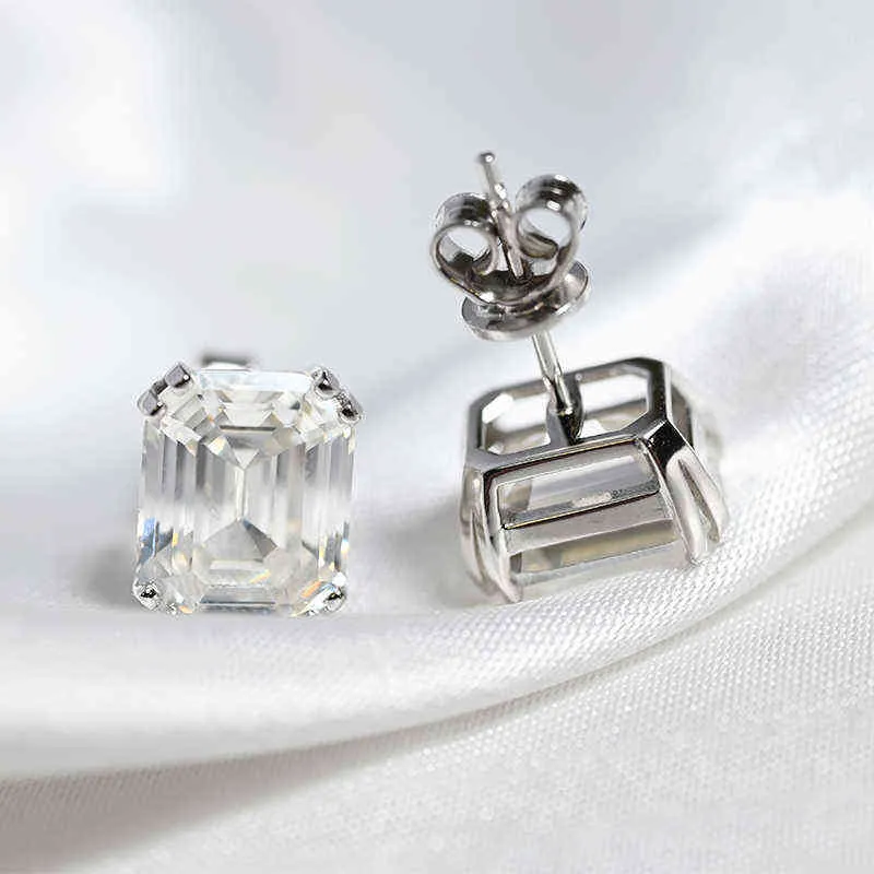OEVAS Classic 925 Sterling Silver Created Gemstone Diamonds Earrings Ear Studs Wedding Bride Fine Jewelry Wholesale 220125