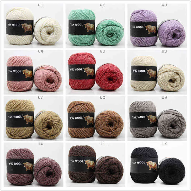 tricoté 3 plis écharpe épaisse bricolage laine crochet boule 100g Yak coloré cachemire DK pull fil artisanat qualité vente en gros Y211129
