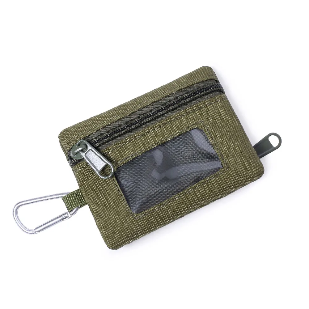 1000D extérieur portefeuille pochette porte-monnaie multifonction porte-cartes sac tactique sport fermeture éclair taille sac avec mousqueton