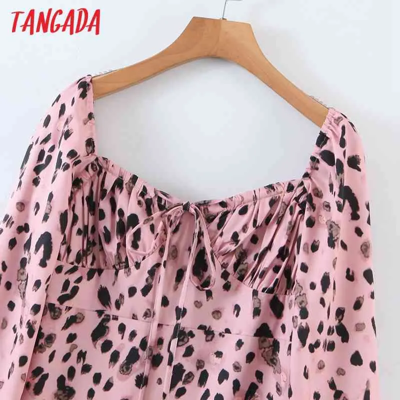 Moda Donna Leopard Print Off Spalla Arrivo Manica lunga Ladies Mini Dress Vestidos SL547 210416