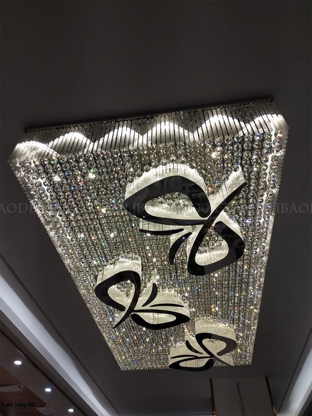 Niestandardowy kryształ LED duży żyrandol El Lobby Light