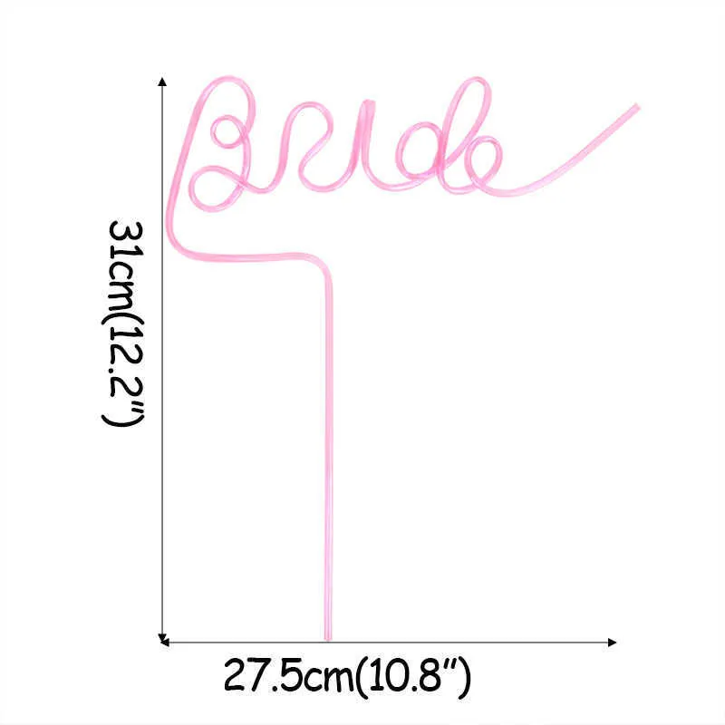花嫁の愛のアルファベット - シェイプのストローはチームの結婚式の装飾ブライダルシャワー1ピースのプラスチックジュースを飲むストロー25cm y0730