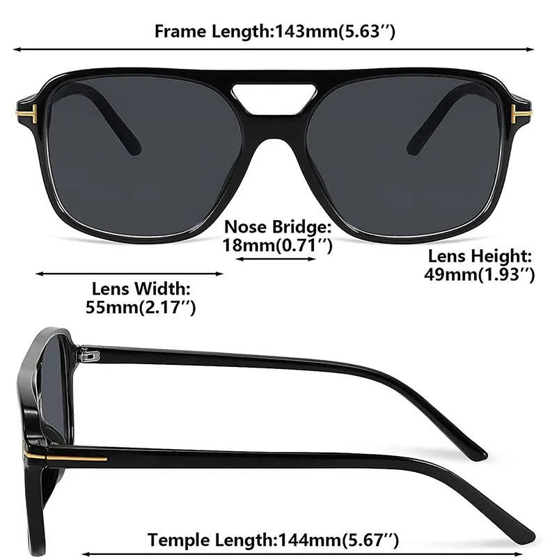 Óculos de sol Vintage 70s para homens homens T Amarelo lente quadrado óculos femininos Classic Shades Eyewear UV400244Q