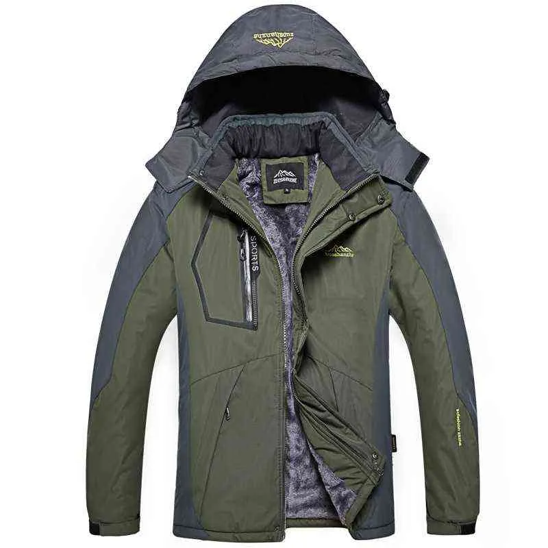 Winter Parka Männer Plus Samt Warme Winddicht Mäntel Herren Militär Mit Kapuze Jacken Casaco Masculino Casacos männer Outwear Mantel 211126