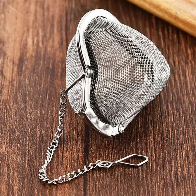 Stainless Steel Tea Strainer Locking Spice Mesh Infuser Tea Ball Filter for Teapot Heart Shape Tea Infuser FY5112 0302
