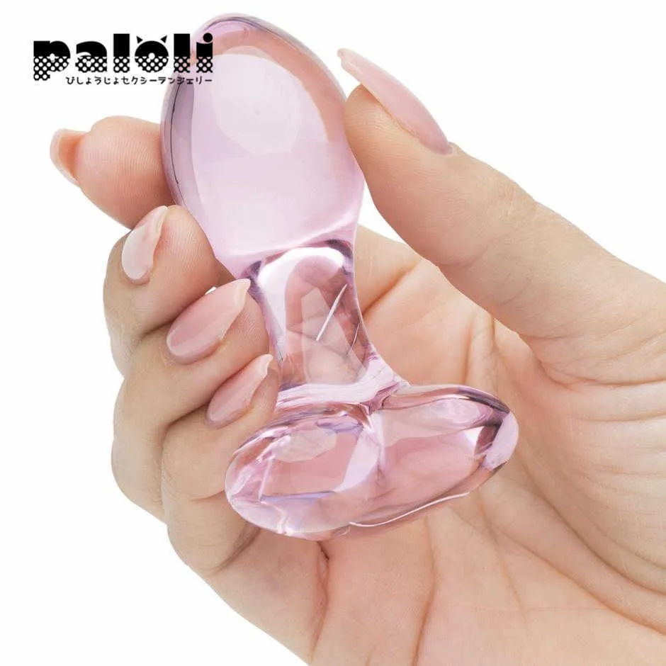 Herz Kristall Glas Anal Plug Masturbation Sex Spielzeug für Männer Frauen Butt Plug Erwachsene Produkte Rosa Prostata Massagegerät Anal Sex Spielzeug 210629