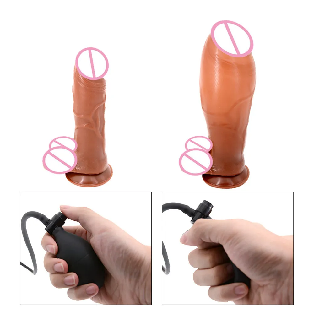 Belsiang Enorme Opblaasbare Dildo Pomp Grote Butt Plug Penis Realistische Grote Zachte Dildo Zuignap Speeltjes Voor Vrouwen Sex producten 2102608805