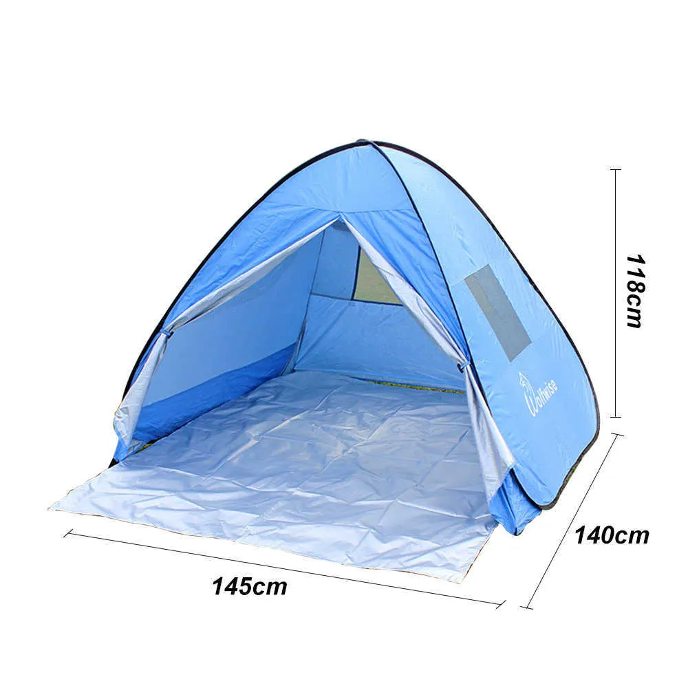 Tente de plage automatique Abris Camping Protection UV Tente Pop Up Pare-soleil Auvent Voyage Touristique Camping Tentes Abri XA203A Y0706