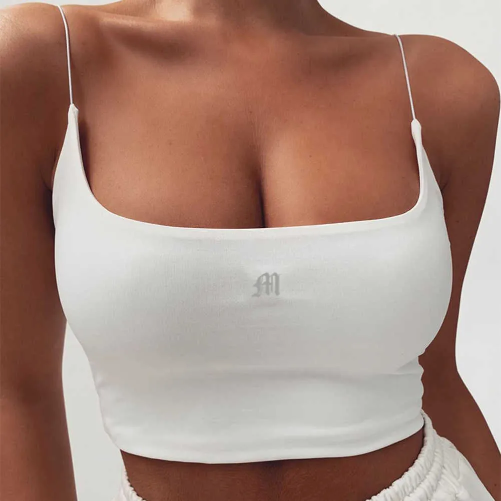 Camisola feminina de verão Tops sem mangas Algodão Corpete não acolchoado Bandeau Colete Tops Crop Tops Sem Costura Streetwear Pano 210616