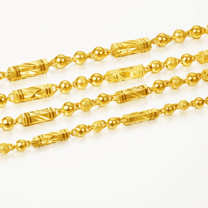 Enkel manlig 18k guld halsband hexagonal buddha bambu kedja fina smycken clavicle halsband för män pojkvän födelsedaggåvor 220214