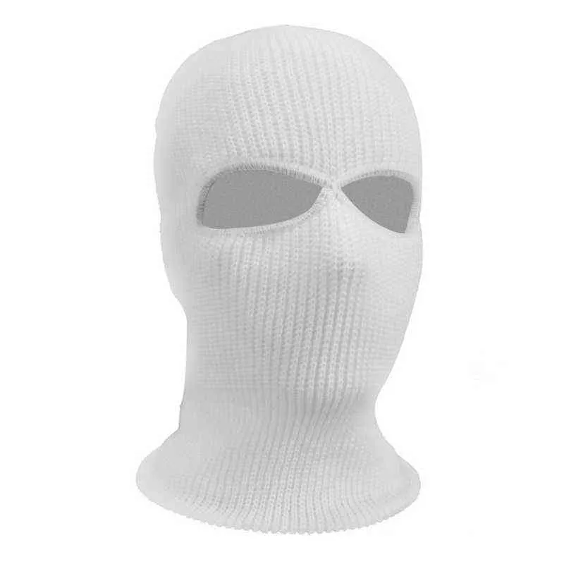 2-Hole Knit Ski Mask Balaclava Hat Winter Full Face Cover Neck Gaiter Beanie Cap X7YA Y21111