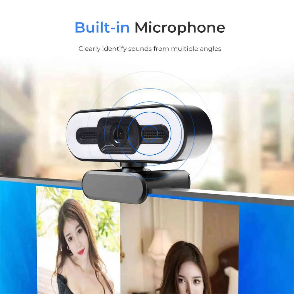 Webcam 2K with microphone camara 1080p webcam mini pc focus usb cameras computer
