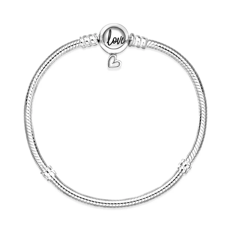 Qikaola Authentique Classique Série 100% 925 Sterling Silver Heart Bracelet Fit Original Perles Charms DIY Bijoux Cadeau Pour Les Femmes