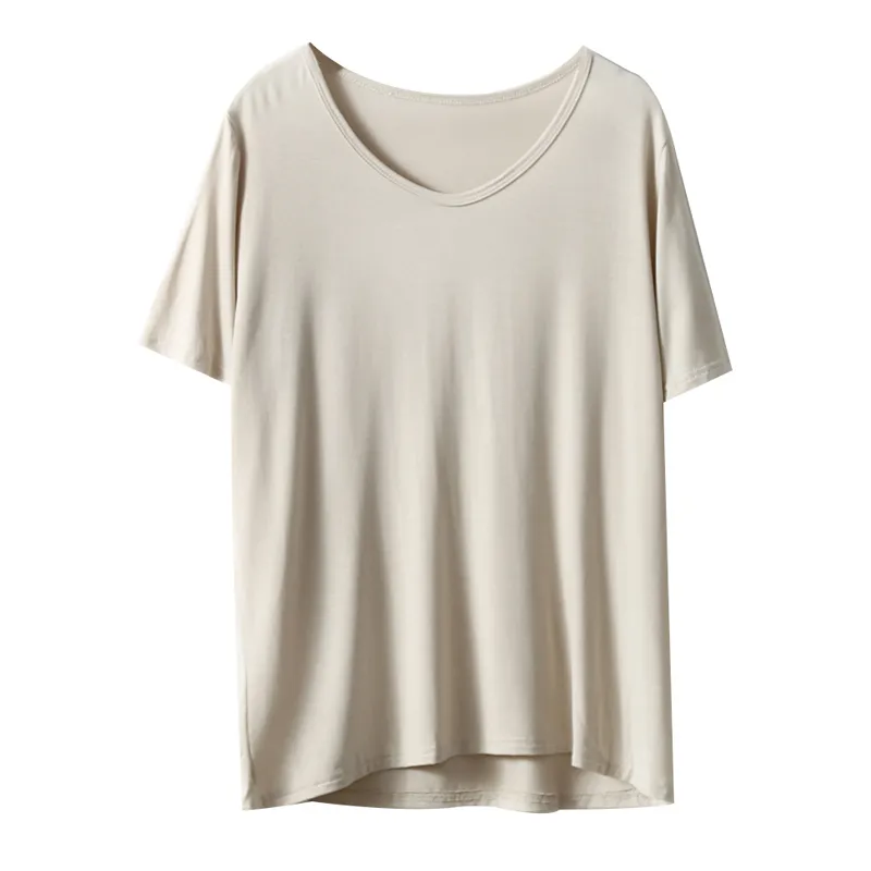 Sommar bomull Kortärmad Blus Kvinnor Casual Solid V Neckover T Shirts för Plus Size Loose Ladies Camisa 9262 50 210508