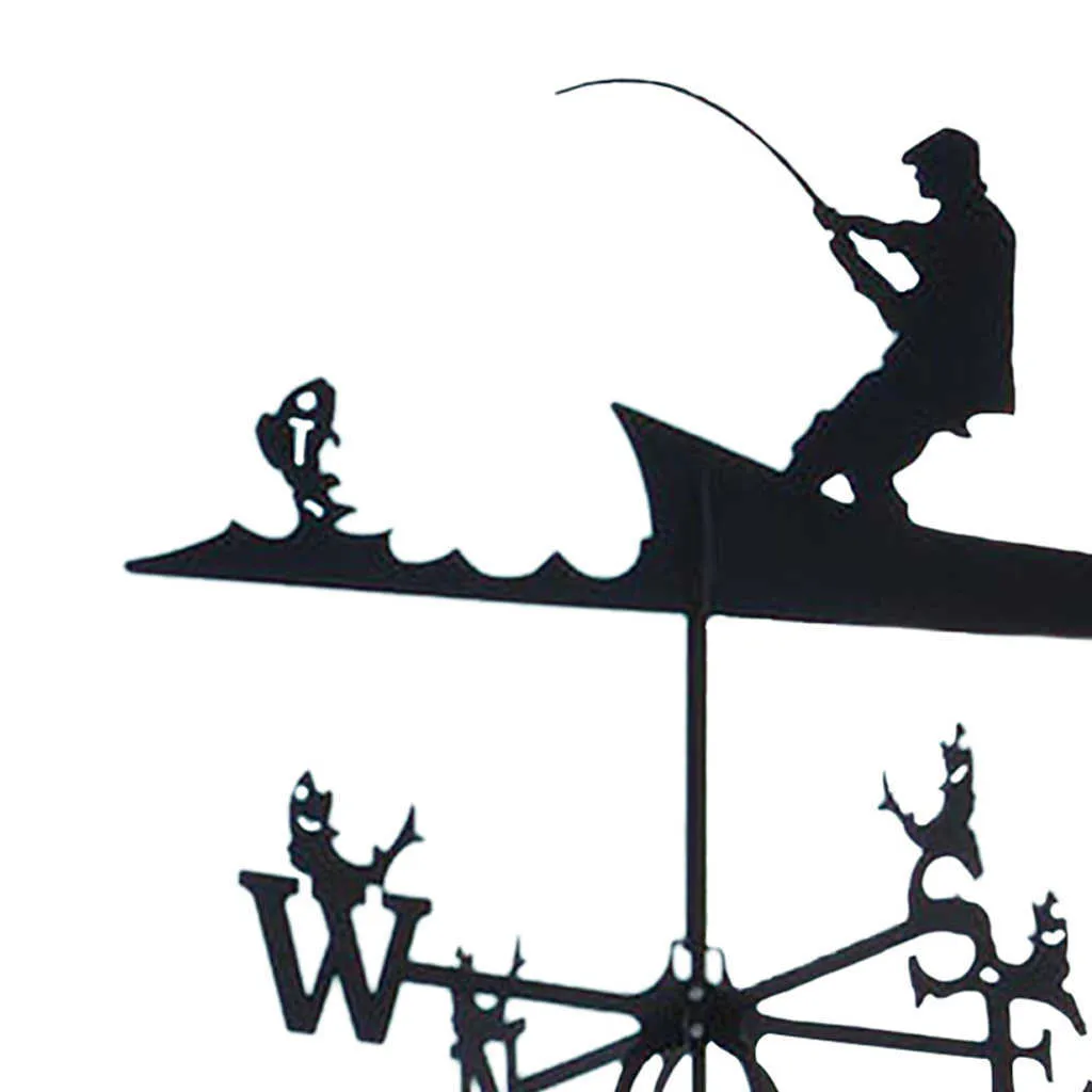 Edelstahl -Weathervane -Dachhalterung Wetter Vane Garten Scheunen Szenen -Pfahl für Haushaltsvorräte Dekor H09276275642