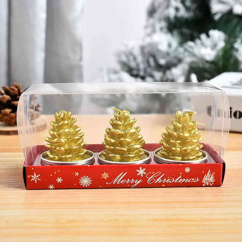 Christmas Candles Santa House Snowman Xmas Tree Paraffin Candles Wedding Party Festival Decoration Candles Decor Light