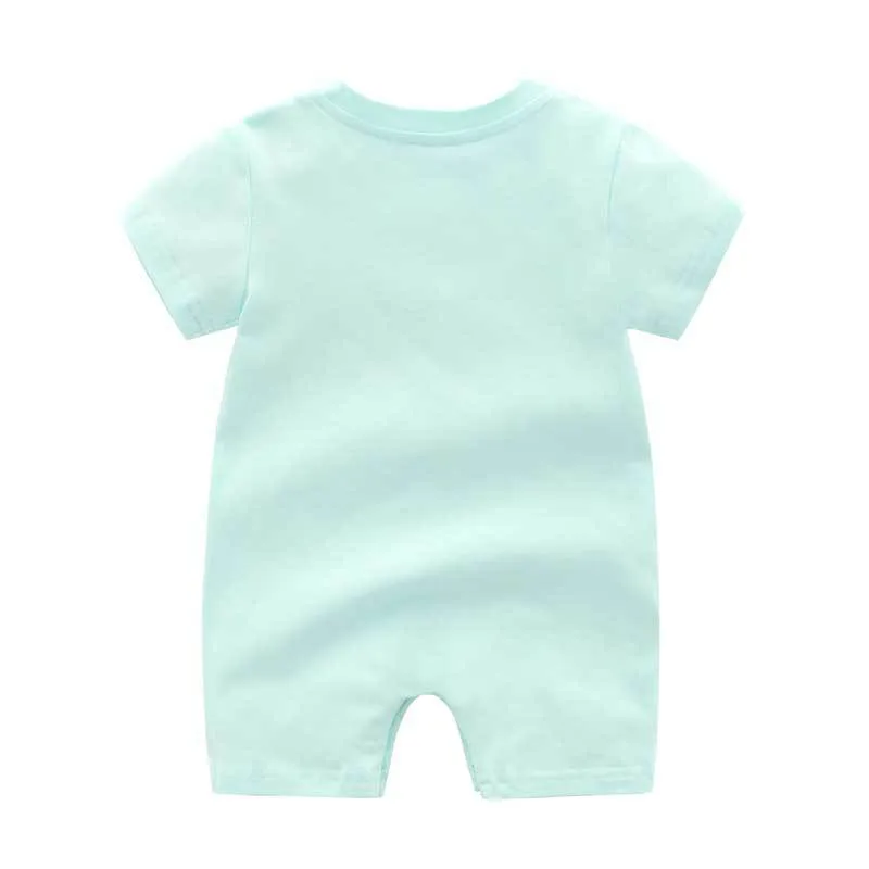 Baby Top Brand Gnunsys Sucts à manches à manches courtes LETTRES Été à la mode et polyvalentes sur la poitrine Coton Pure Coton NOUVELL