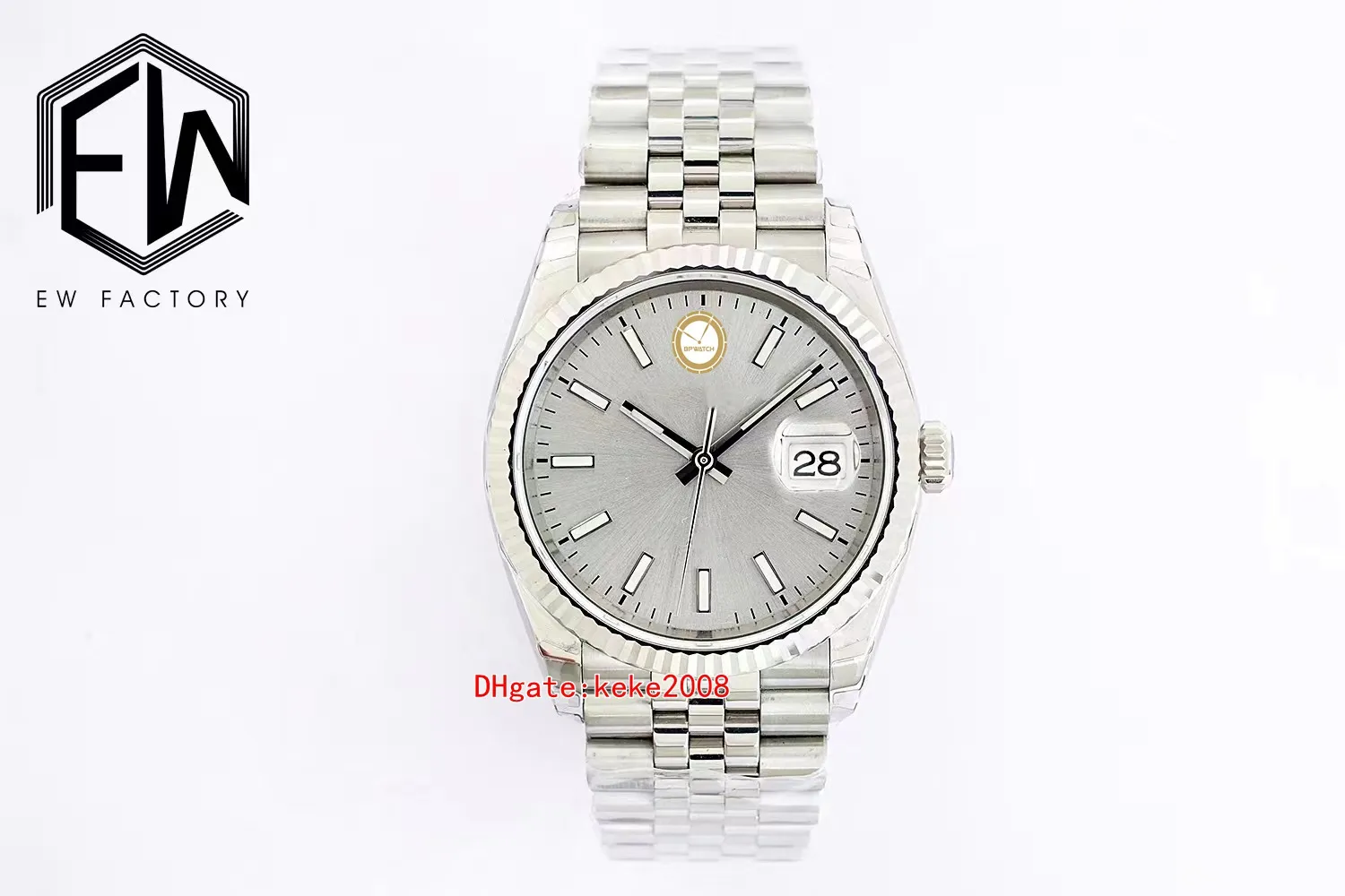 Top EW Men zegarki zegarki 36 mm 126234 ze stali nierdzewnej 904L czarna srebrna tarcza jubileuszowa bransoletka ETA 3235 ruch mechaniczny automat 294M