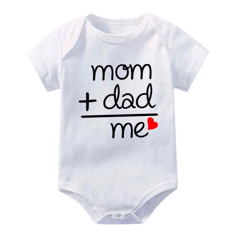 Lustige Mama und Papa = ich, lustiger Strampler für Neugeborene, Baumwolle, Liebe, Overalls, Kleinkind-Mädchen-Kostüm, Jungenkleidung für Babys 0–24 Monate, G1221
