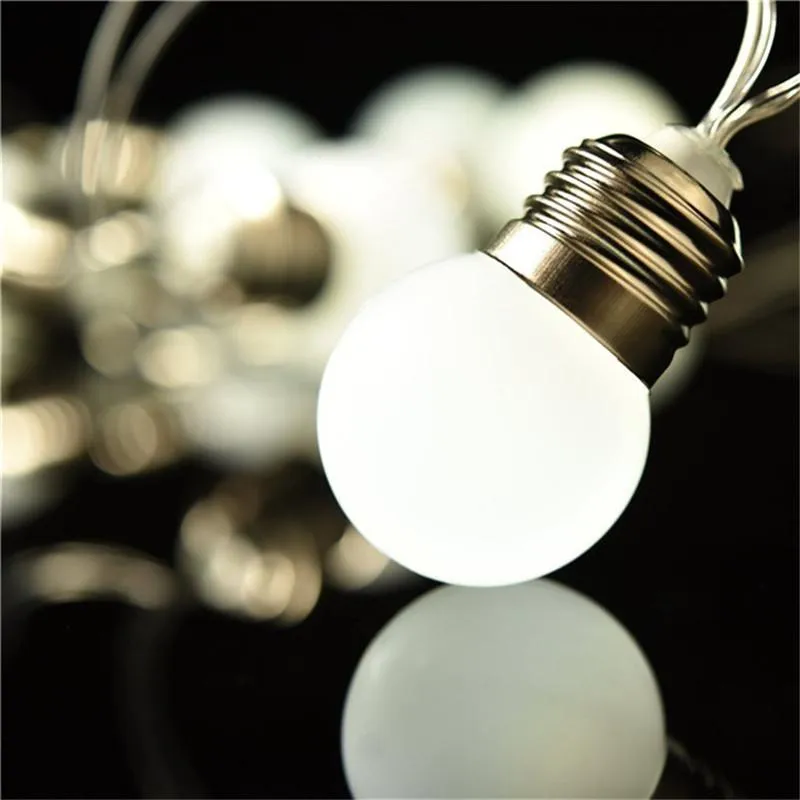 Strings LED Globe Bulb Outdoor String Light Battery Ball Fairy Lights Christmas Garland Wedding Garden Party For Hanging Camping299h