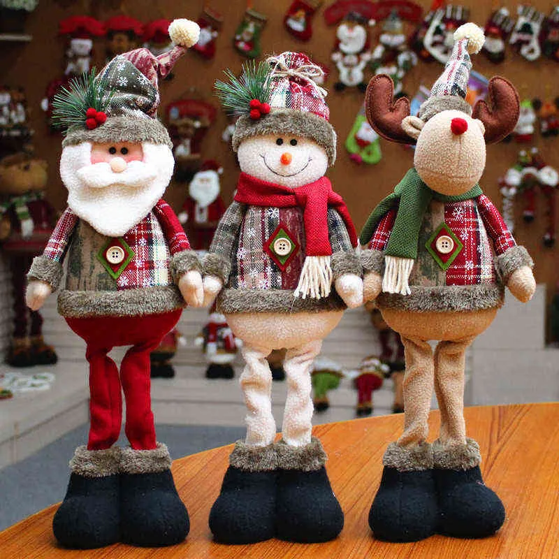 Wesołych Świąt Bożego Narodzenia Lalka Chowana Santa Claus Snowman Elk Happy Year Prezenty Xmas Ornament Navidad Dekoracje Natal Pluszowe Zabawki 211104