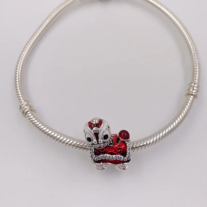 diy charms for jewelry making kit Lion dance Charm pandora Sterling silver personalized bracelets women bangle chain bead pendant necklace birthday gift 792043CZ