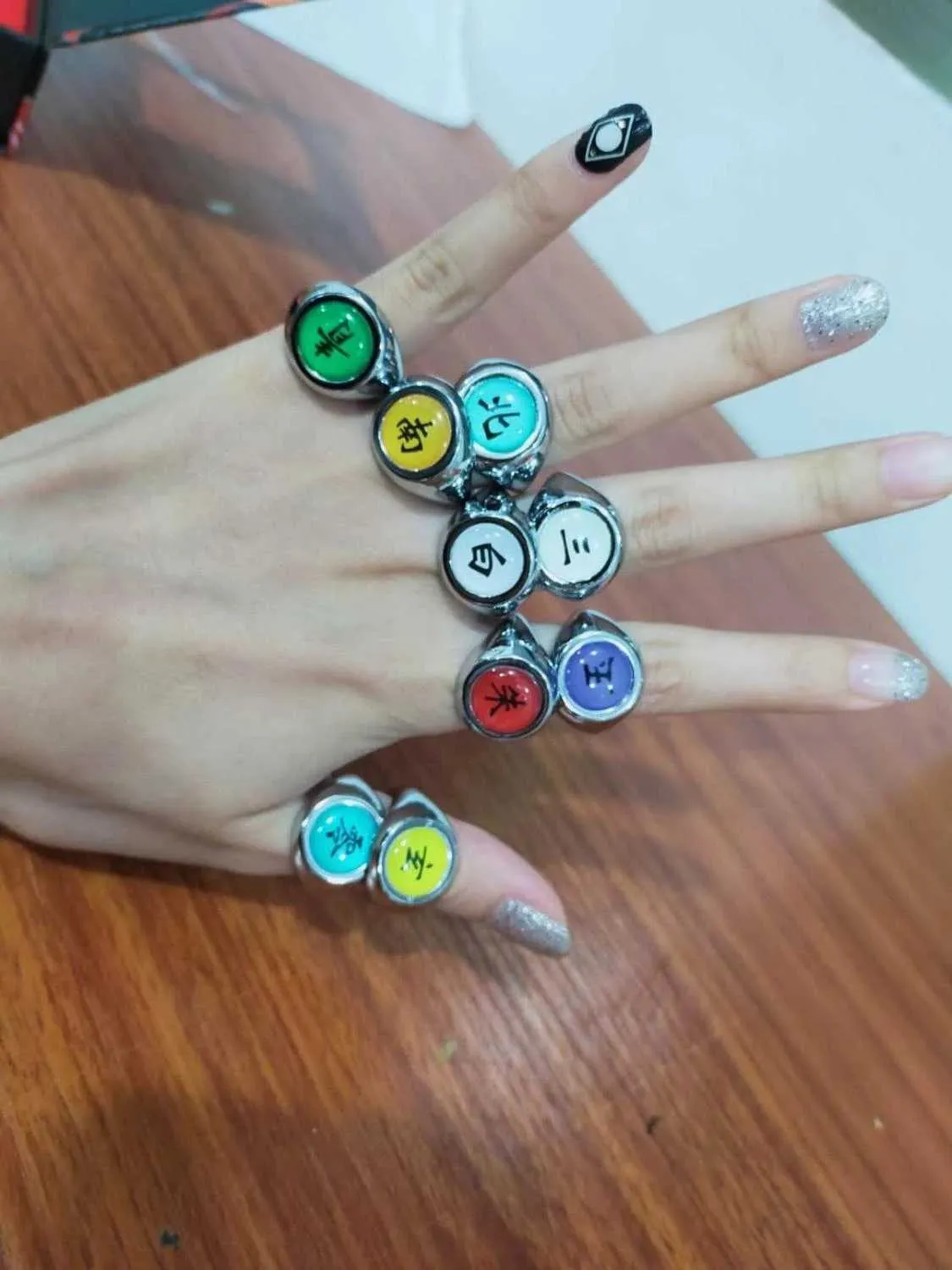 Cheap Scione Anime Cosplay Cartoon Ring Akatsuki Itachi Pain Ring Metal  Finger Adult Ninja Props Accessorie | Joom