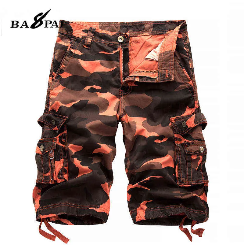 BAPAI Nieuwe Mens Casual Multifunctionele Tactiek Shorts AOWOFS Katoen Camouflage Cargo Pants G1218