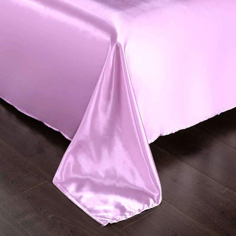 Bonenjoy drap de lit pour été glace Cool tissu dessus Satin lisse plat Double ding pas de taie d'oreiller 220217