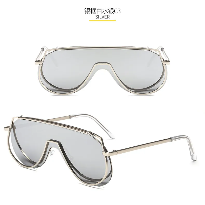 Big Frame Consoined Metal Солнцезащитные очки Trend Sun Glass для мужчин и женщин