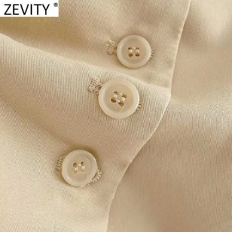 Zevity Women Fashion Single Breasted Sleeveless Slim Vest Jacket Ladies Business Casual WaistCoat Chic Poplular Tops CT707 210817