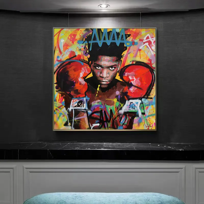 Modern Graffiti Art African Boxer Affischer and Prints Canvas målningar Väggkonst Bilder för vardagsrum Heminredning Cuadros No FRA1005338