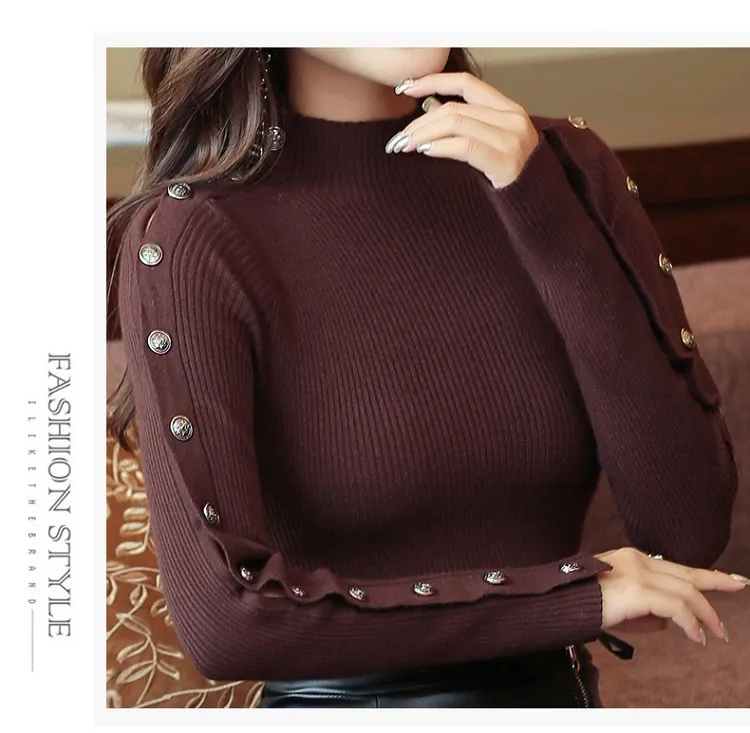 Sueter Mujer Invierno Blusas de Inverno Feminina TurtleNeckニット女性Outono Femininoセーター5051 50 210427