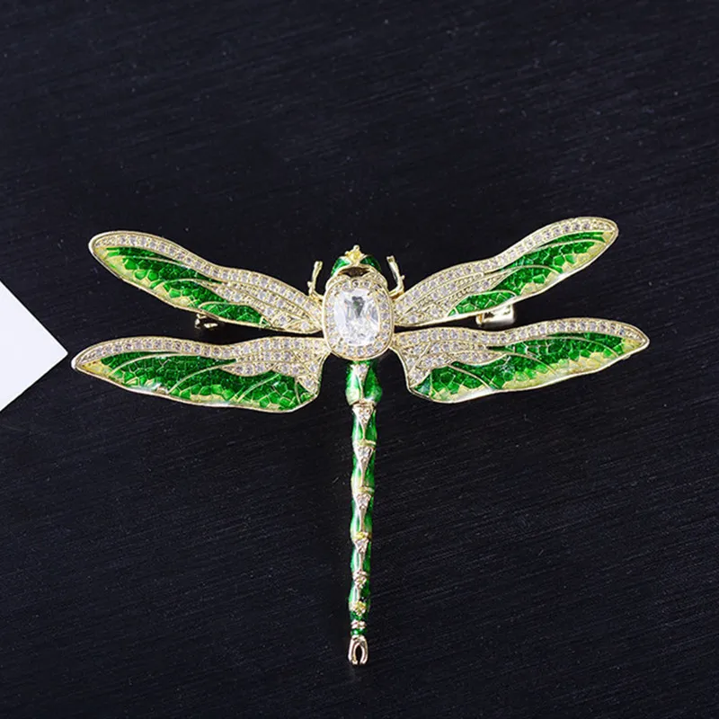 Émail libellule broche bijoux pour femmes Bouquet de mariée écharpe insectes broches broche luxe Corsage cadeaux d'anniversaire