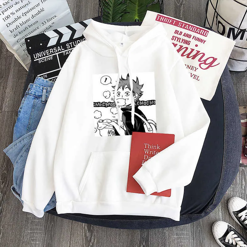 Janpanese Anime Haikyuu Hinata Shoy Sudaderas con capucha Sudaderas Hombres / Mujeres Impresión de dibujos animados divertidos Kawaii Manga Sudaderas con capucha de invierno de gran tamaño Y0816