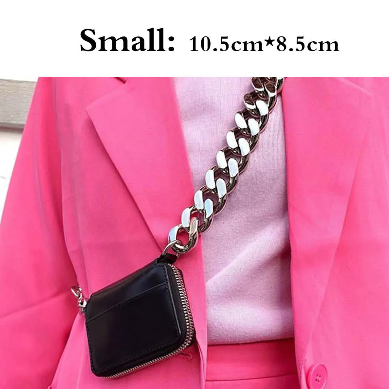 Thick chain Single Shoulder Bag Leather Crossbody Bags Ins Super Fire PU Mini Wallet Women card pack Bike Wallets Coin Purse Fashi301c
