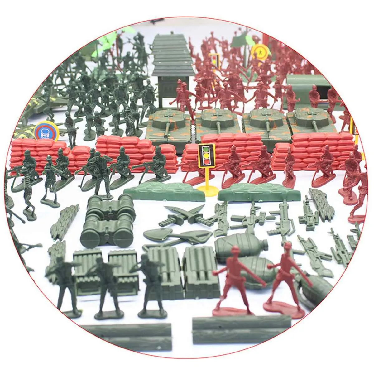 Bambini /Set di plastica Soldato militare Modello Playset Toy Toy Army Base Base Accessori Decor Reput Toys3314163