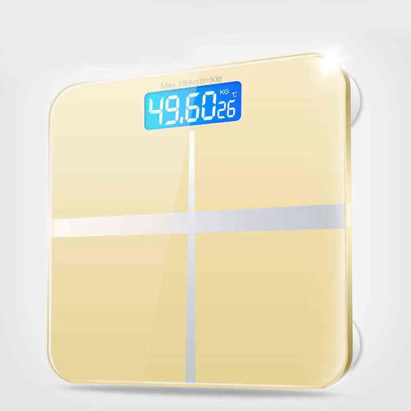 Balances de santé électroniques Balance de graisse corporelle intelligente avec mesure de la température ambiante Poids du ménage H1229
