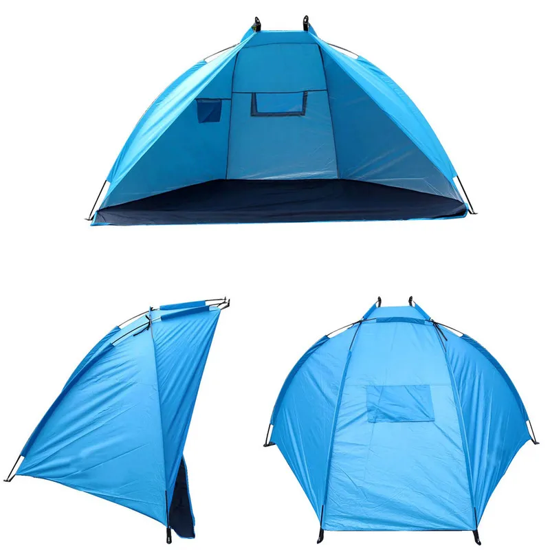 2 personnes Camping tente monocouche extérieur Anti UV plage s soleil abris auvent ombre pour pêche pique-nique parc 220216