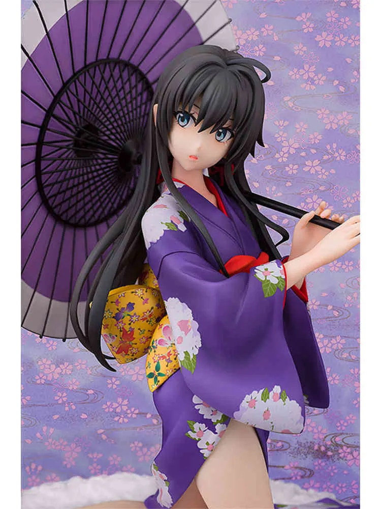 Anime Figures 18CM Yukino Yukinoshita purple Kimono sexy girl figure PVC Action Figure toy Figure Model Toys Collection Doll X0503